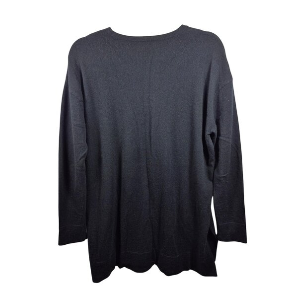 J Jill Sweater Womens M Black Knit 100% Cashmere Pullover Long Sleeve Top - Picture 2 of 8